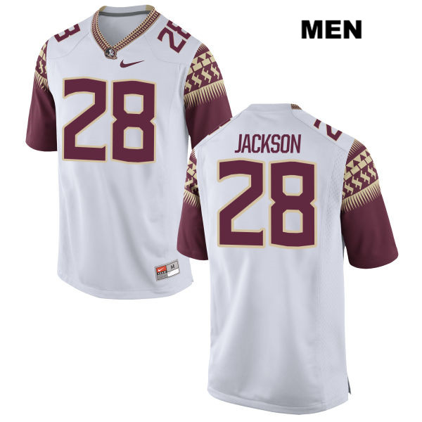 Men's NCAA Nike Florida State Seminoles #28 Malique Jackson College White Stitched Authentic Football Jersey YYA3069HN